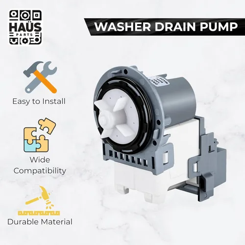 Vista 5 de DC31-00178A - Motor de bomba de drenaje para lavadoras de carga frontal Samsung VRT, compatible con WF42H5200AF, WF45K6500AV, WF42H5000AW
