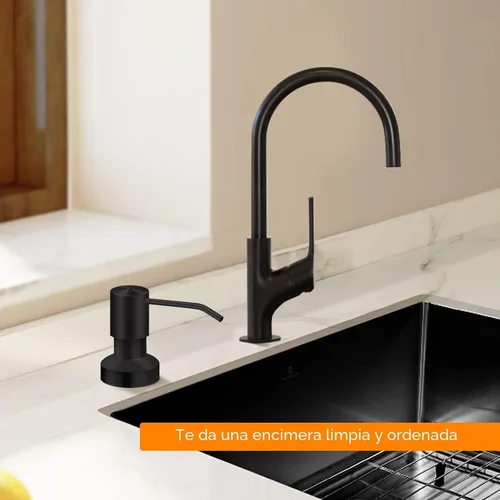 Vista 6 de Dispensador de jabón para fregadero de cocina, dispensador de jabón integrado para fregadero de encimera con kit de tubo de extensión de 47