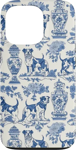 Vista 10 de Chinoiserie Dog Blue Toile Ginger Preppy Grandmillennial - Carcasa para iPhone 16