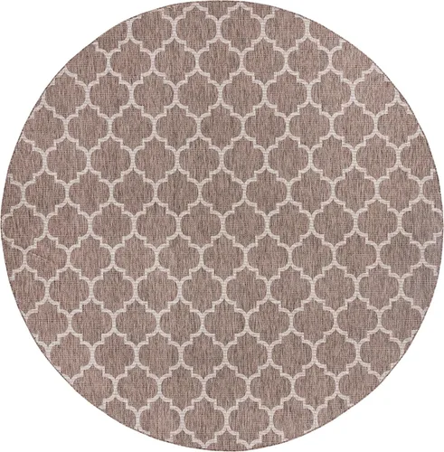 Vista 81 de Unique Loom Outdoor Trellis Collection Alfombra de Área (5' 1" x 8' Oval, Aguamarina/Gris)
