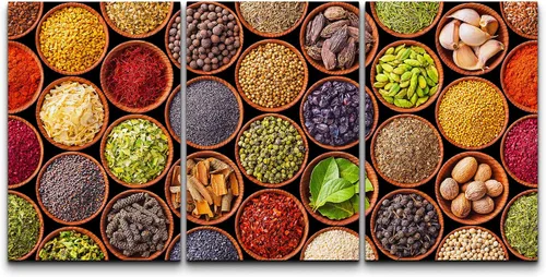 Vista 35 de wall26 Lienzo enmarcado para pared, juego de arte de hierbas, verduras y condimentos en madera, alimentos, fotografía cultural, realismo, paisaje
