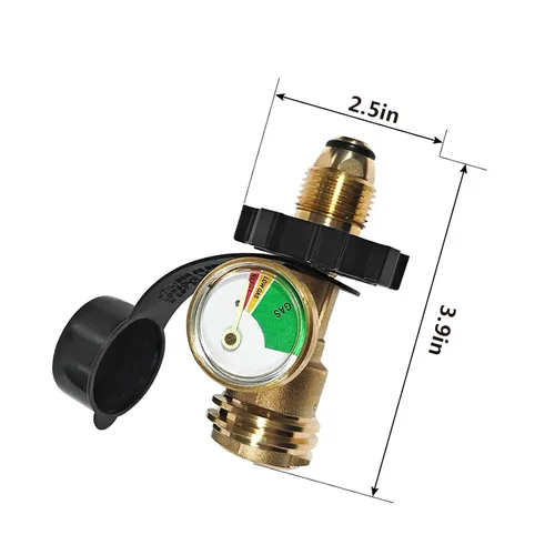 Vista 2 de Válvula de medidor de presión de gas de tanque de propano universal, indicador de nivel de tanque de propano Detector de fugas utilizado