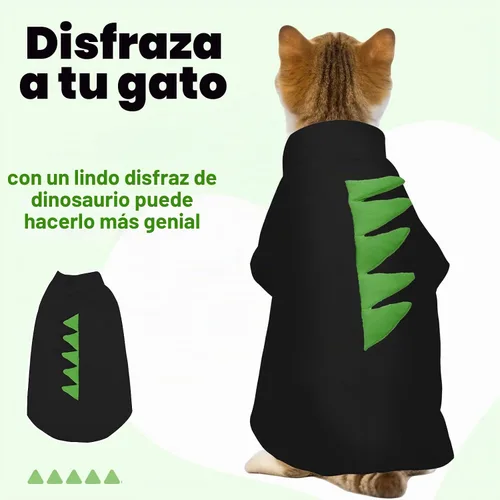 Vista 3 de DENTRUN Sphynx - Camisa de gato con forma de dinosaurio y camiseta de Negro