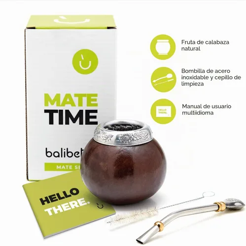 Vista 2 de BALIBETOV Juego de Calabaza Yerba Mate (Taza de Yerba Mate Natural Original Hecha a Mano de Argentina) - Incluye Taza de Té Mate, Bombilla