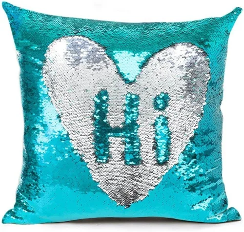 Vista 8 de MOCOFO Fundas de almohada decorativas de lentejuelas mágicas reversibles 16x16-2 de plata a oro + 2 de oro a negro de ante premium para habitación 4