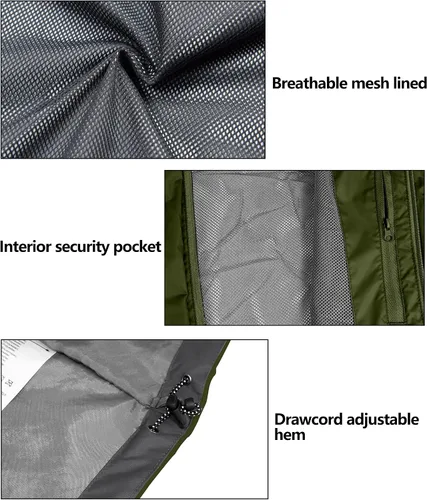 Vista 5 de Little Donkey Andy Womens Waterproof Rain Jacket Lightweight Outdoor Windbreaker Rain Coat Shell for Hiking, Travel
