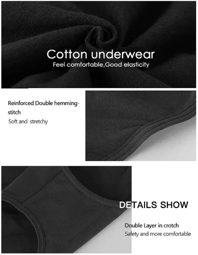 Vista 5 de UMMISS - Ropa interior de algodón de cintura alta para mujer cobertura completa suave cómoda multi paquete