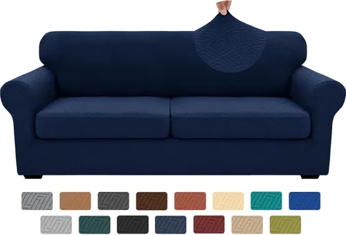Vista 30 de XINEAGE Funda de diván para sofá en forma de L, fundas de sofá modular para mascotas, funda de asiento de sofá antideslizante lavable, fundas