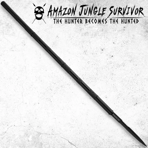 Vista 8 de Lanza de supervivencia de Amazon Jungle Survivor Hoja de acero inoxidable 2Cr13 con acabado no reflectante Mango de acero texturizado Estuche