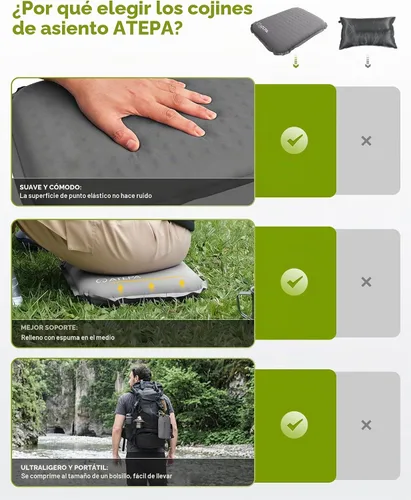 Vista 4 de ATEPA Cojín inflable para asiento 1 Pack - Gris