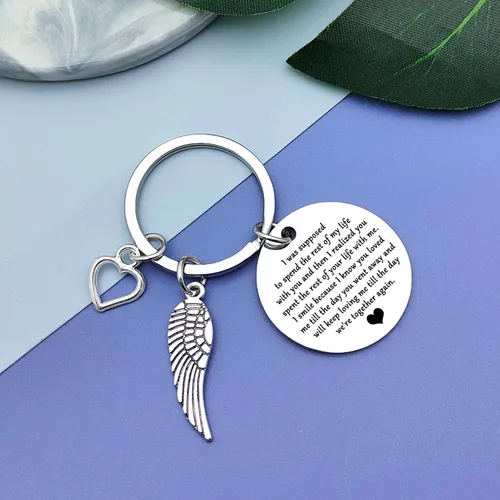 Vista 5 de Vadaka Regalo de condolencia en memoria del esposo, llavero conmemorativo para la pérdida de la esposa, llavero de recuerdo para la familia