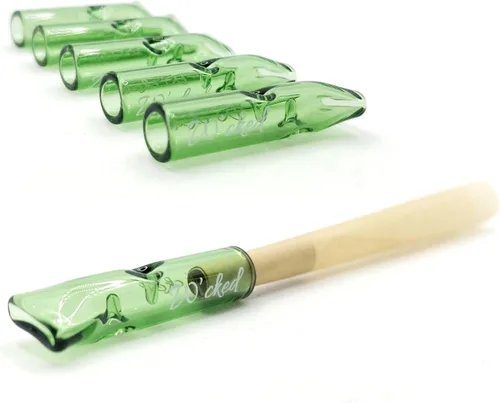 Vista 8 de 5 puntas de filtro de vidrio W'cked reutilizables para conos de papel rodante preenrollados, cigarrillos delgados, boquillas de punta rodante