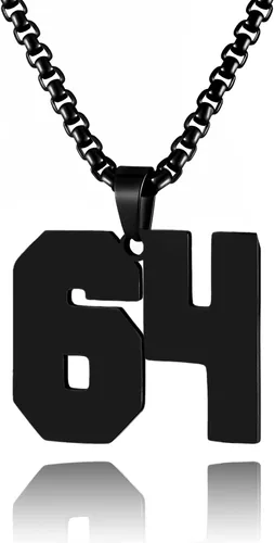 Vista 152 de Collar de Número Dorado para Hombre, Cadena de Acero Inoxidable con Colgante de Número para Atletas, Joyería Deportiva Personalizada para Niños