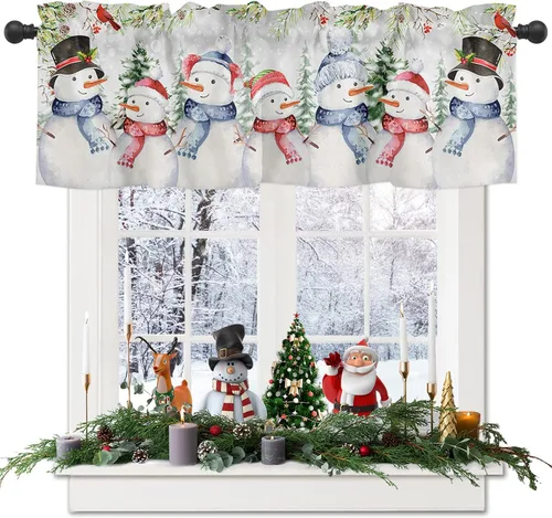 Vista 11 de [Usado] Cortinas de cocina de Halloween para ventanas, cenefas moradas de fantasma, mansión encantada para cafetería, baño, sala de estar, 1 panel