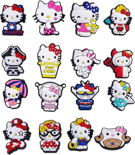 Vista 3 de 32 dijes de cocodrilo de anime, de PVC, kawaii, para niñas, niños, adolescentes, dibujos animados, zueco sandalias, pulsera, accesorios de zapatos