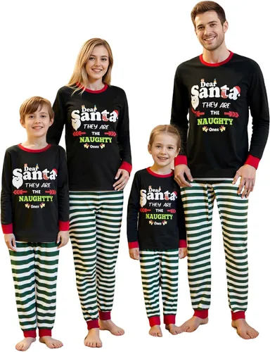 Vista 23 de OAKFashion Conjuntos de Pijamas Familiares de Navidad, Pijamas Familiares a Juego de Navidad Ropa de Dormir Pjs