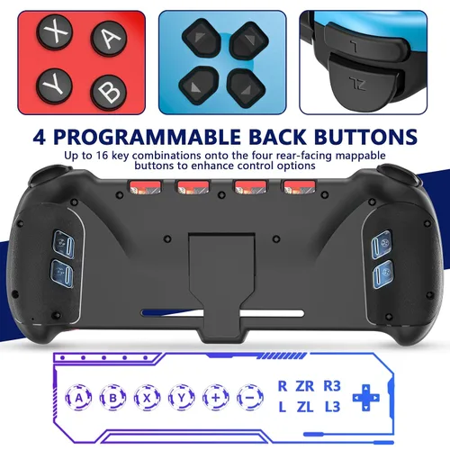 Vista 5 de ZRZLMVP Switch Controllers for Nintendo SwitchSwitch OLED, One Piece Switch Joypad Controller Replacement Switch Pro Controller for Handheld Mode
