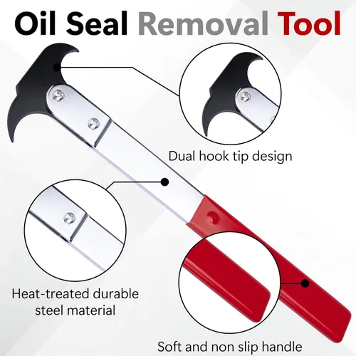 Vista 5 de ecocstm Herramienta Extractora de Sellos, Herramienta de Extracción de Sellos de Aceite con Doble Gancho, Extractor Universal de Sellos de Rueda