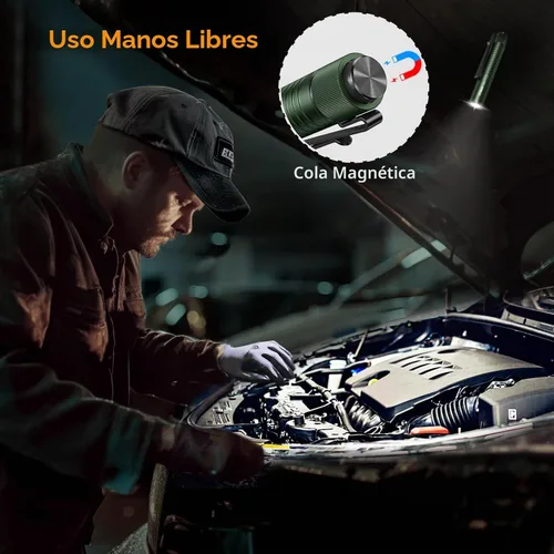 Vista 4 de VTIGER T1A Mini Linterna EDC de Bolsillo con Clip, 1300 Lúmenes Linterna Compacta AA Recargable LED Pequeña, Interruptor de Cola Súper Brillante