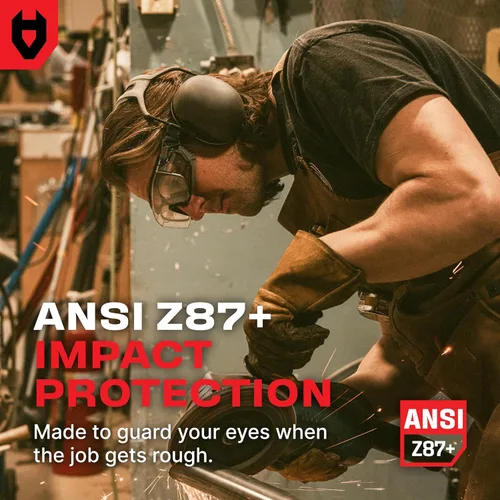 Vista 3 de NoCry Gafas de seguridad transparentes sobre anteojos — para hombres y mujeres con junta, UV380, lentes panorámicos antivaho con ventilación