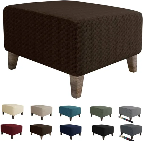 Vista 17 de MAXIJIN Fundas para otomano de jacquard, fundas protectoras para taburete plegable, protector de muebles, funda suave y gruesa rectangular