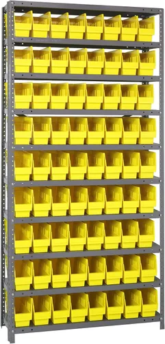 Vista 53 de Quantum QSBU-245BK Heavy Duty Shelving Unit with (7) Shelves and (24) QUS245 Black Bins for Garage Warehouse Storage Distribution 400 lb Load