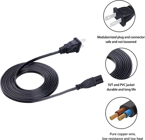 Vista 5 de Cable de alimentación de repuesto para máquina de coser cantante Quantum Stylist 7256 7258 7412 9960 9940 1500 3400 2210 9240 Brilliance 6199 6180