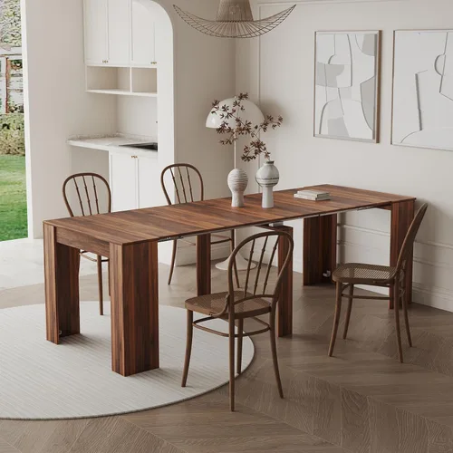 Vista 11 de SSLine Mesa de comedor rectangular extensible de 35 a 118 pulgadas, mesa de reuniones de conferencias súper larga para 6, 8, 12 personas, mesas