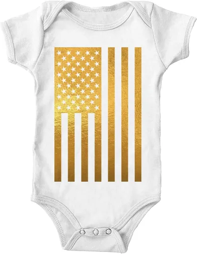 Vista 5 de Tcombo Bandera americana negra envejecida - Body de Estados Unidos Negro - Lámina dorada