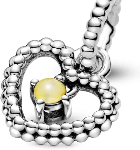 Vista 4 de PANDORA Colgante de plata de ley 925 con cuentas de cristal de cumpleaños