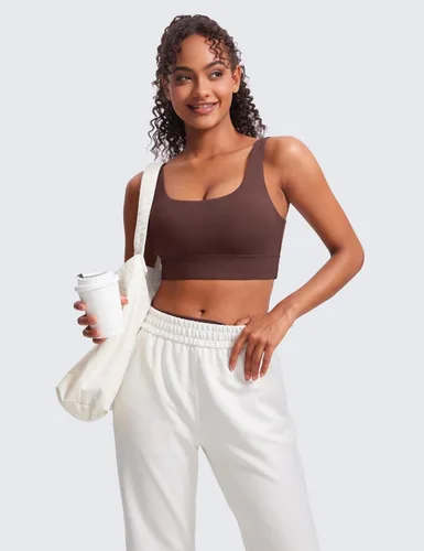 Vista 45 de CRZ YOGA Butterluxe - Brasier deportivo con espalda en U para mujer, cuello redondo, acolchado, de bajo impacto, para yoga, entrenamiento