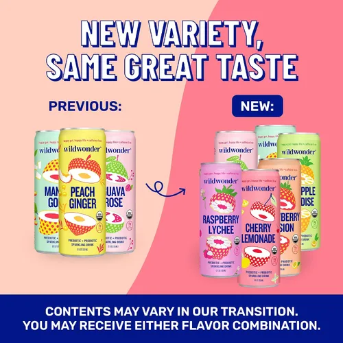 Vista 4 de Wildwonder Bebida de jugo probiótico espumosa con inmunidad y apoyo a la digestión, con fibra de 0.18 oz y probióticos vivos, sin cafeína, orgánica