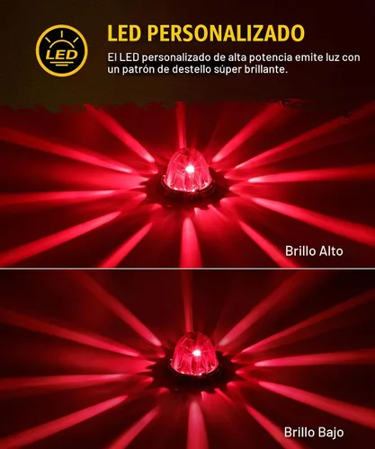 Vista 2 de Partsam 2 piezas de luces de señal de giro con lente de vidrio rojo en forma de sandía [patentado], luces de marcador lateral rojo con LED con bisel
