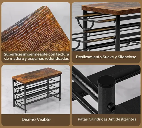 Vista 7 de HFHOME Soporte para cápsulas de café con parte superior de madera, compatible con K-Cups, cajón de almacenamiento de cápsulas de café de 4 niveles