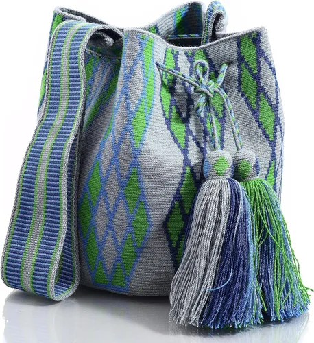 Vista 3 de Wayuu Boho Chic Collection - Bolsa de mano tejida a mano, Design 106
