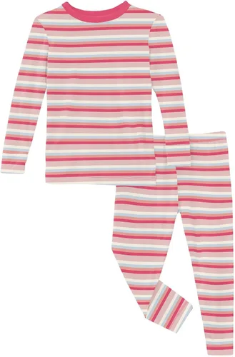 Vista 122 de KicKee Pants Conjunto de pijama de manga larga con estampado de piezas
