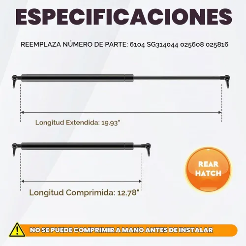 Vista 2 de Puerta trasera de la escotilla de gas cargada de la elevación apoya los amortiguadores de los amortiguadores de los resortes para el Jeep Grand