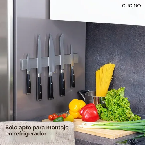 Vista 6 de Tira magnética para cuchillos para refrigerador, soporte magnético de acero para cuchillos para refrigerador