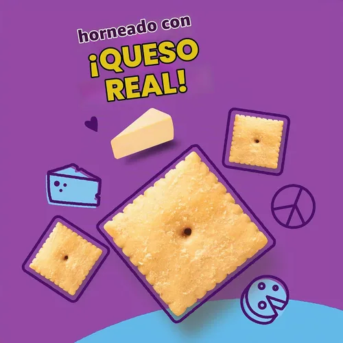 Vista 3 de Galletas saladas horneadas Annie's Organic White Cheddar Squares, hechas con queso real, 7.5 oz