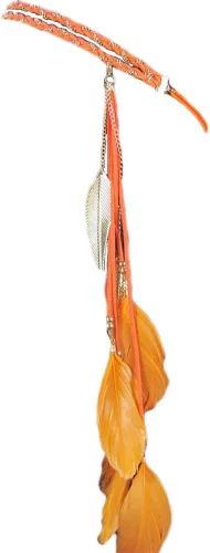 Vista 7 de Song Qing Diadema de plumas para mujer, con borlas de hojas trenzadas, accesorios para el cabello Beige