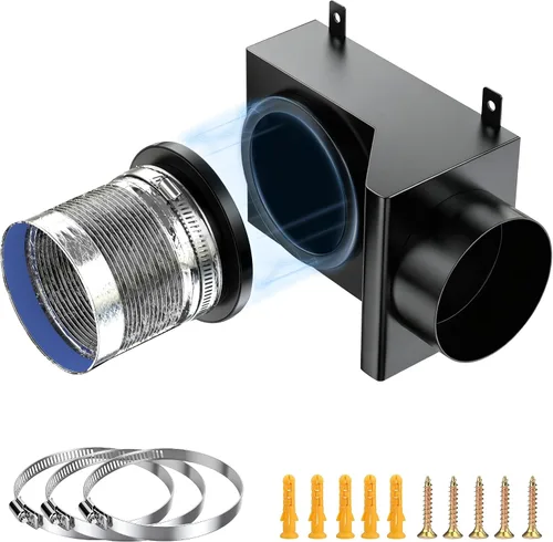 Vista 8 de Acoplamiento magnético de ventilación de secadora de acero inoxidable, conexión y desconexión rápidas, kit de conector de ventilación de secadora