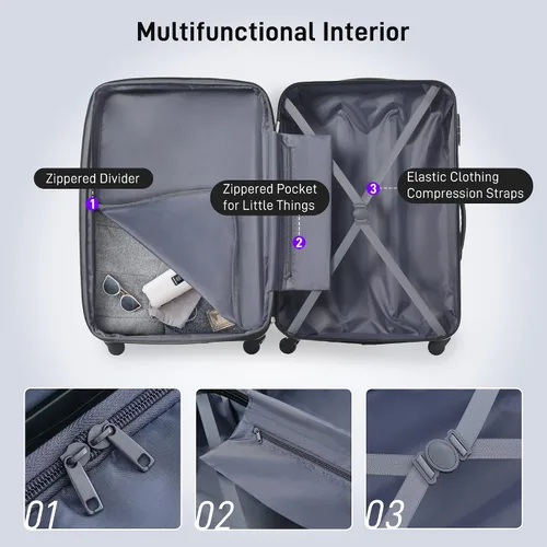 Vista 7 de Merax Unisex Adulto Hardside, Púrpura, Hardside