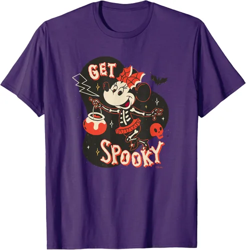 Vista 66 de Disney Disfraz de esqueleto de Minnie Mouse para Halloween, camiseta espeluznante Negro