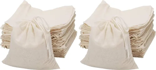 Vista 8 de ICEYLI 30 bolsas con cordón de algodón natural sin blanquear de 4 x 3 pulgadas Especias/Hierbas/Bolsas de té, bolsas de muselina Bolsa de bolsita