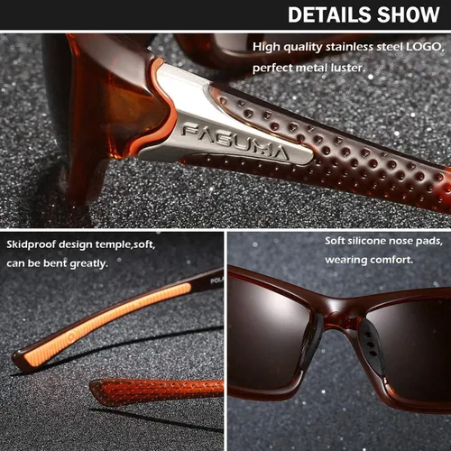 Vista 4 de Gafas de sol polarizadas para hombre, ciclismo, conducir, pesca, 100% protección UV