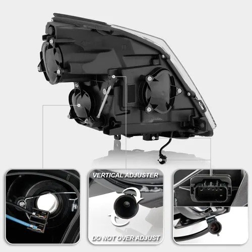 Vista 3 de ACANII - Para [modelo halógeno] 2008-2014 Cadillac CTS carcasa cromada Switchback LED tubo proyector faros delanteros