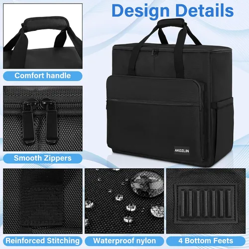 Vista 6 de AKOZLIN Estuche de Chasis de Torre de Computadora de Juegos de Escritorio PC Estuche de Transporte Bolsa de Almacenamiento de Viaje para Teclado