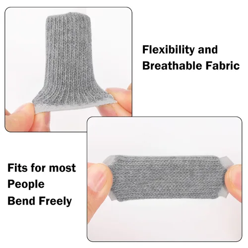 Vista 4 de uxcell 10 férulas protectoras de dedos, fundas de compresión para dedos de pulgar para dedos de gatillo, fundas elásticas para baloncesto, soporte