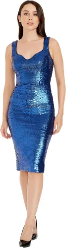 Vista 10 de Dress The Population Vestido midi ajustado con cuello en V redondeado Sloane para mujer Negro