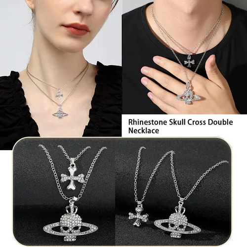 Vista 2 de 3D Saturn Pendant Necklace for Women - Anime NANA Cool Girl Punk Saturn Planet Necklace Gothic Jewelry Christmas Gifts